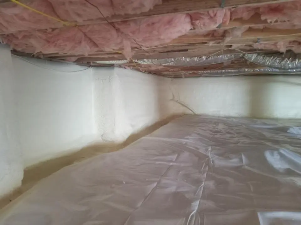 Crawl space encapsulation with closed-cell spray foam for Attic Insulation in Ghent