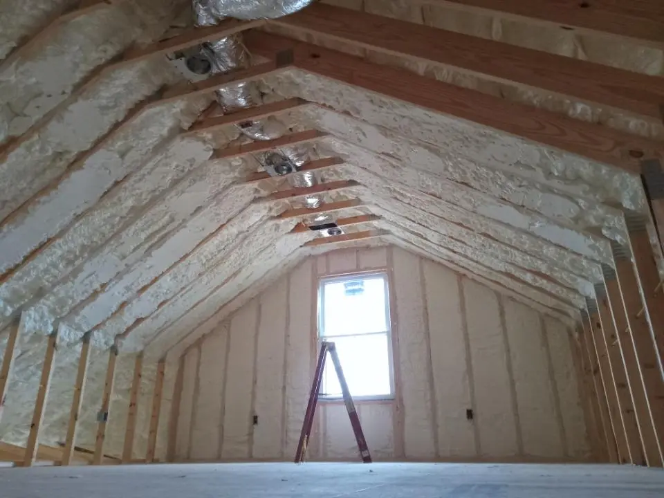 Spray foam roofing application for Crawl Space Insulation project in Ghent